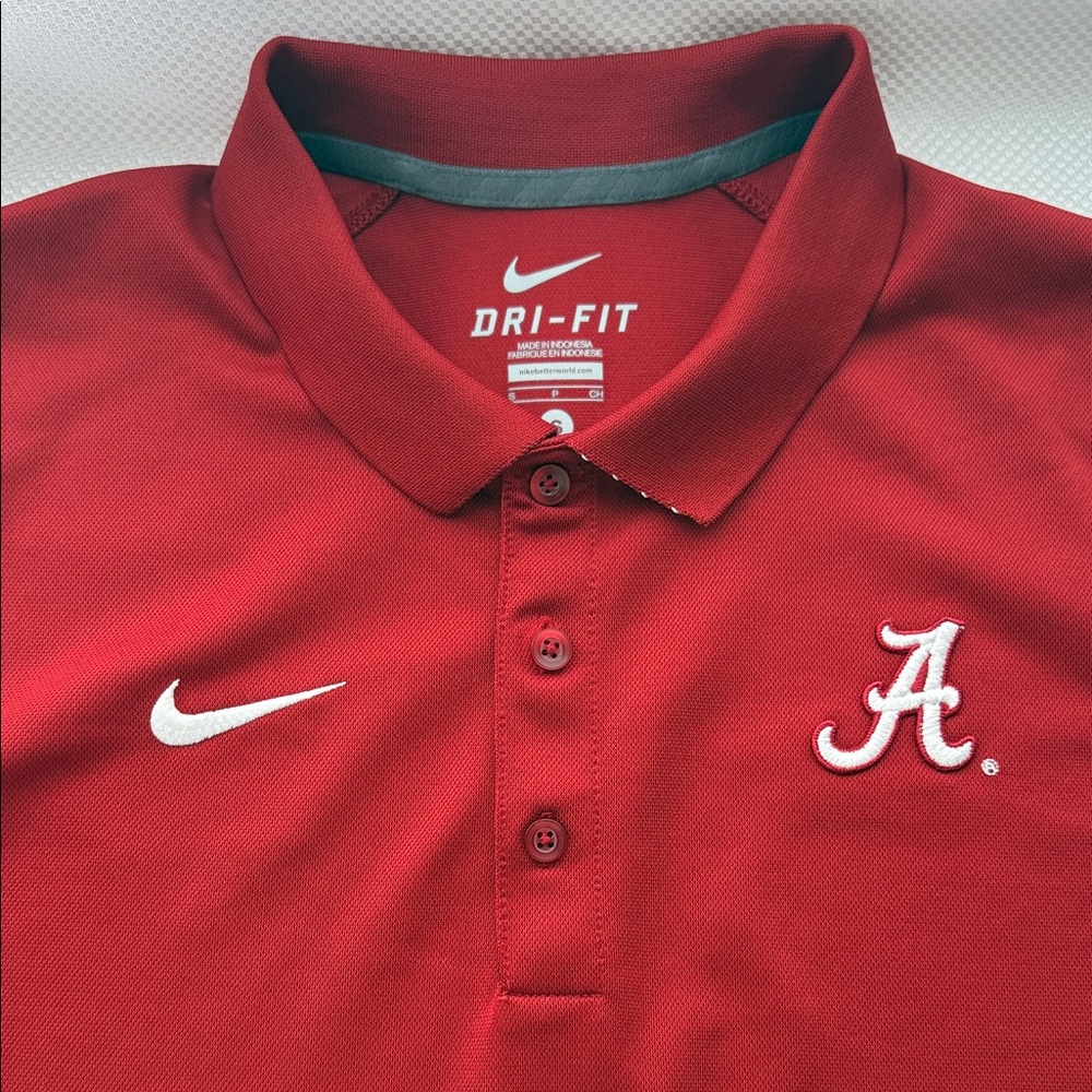 Nike Crimson NCAA Alabama Dri-FIT Polo with Embroidered Logo - Small